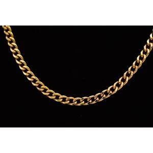 Vintage 30" Chain Necklace Unisex Gold Tone shiny Metallic 1990s BinBD